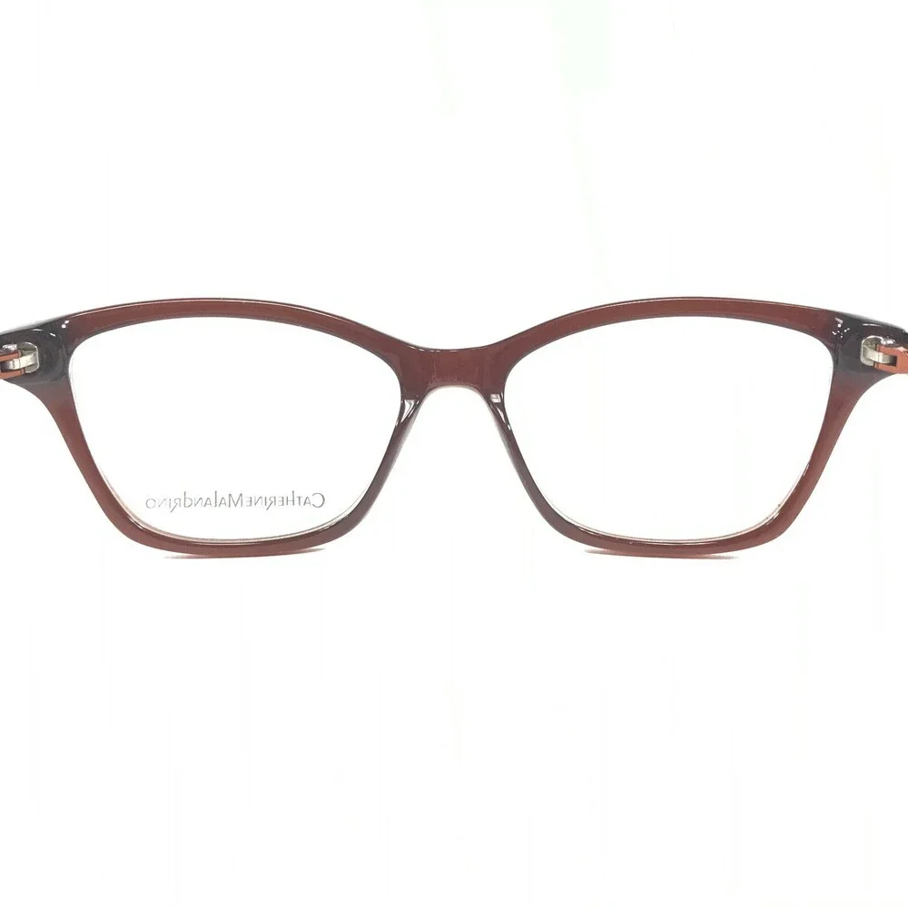 Catherine Malandrino Eyeglasses Frames CM 116 BRN Clear Brown Cat Eye 51-16-135